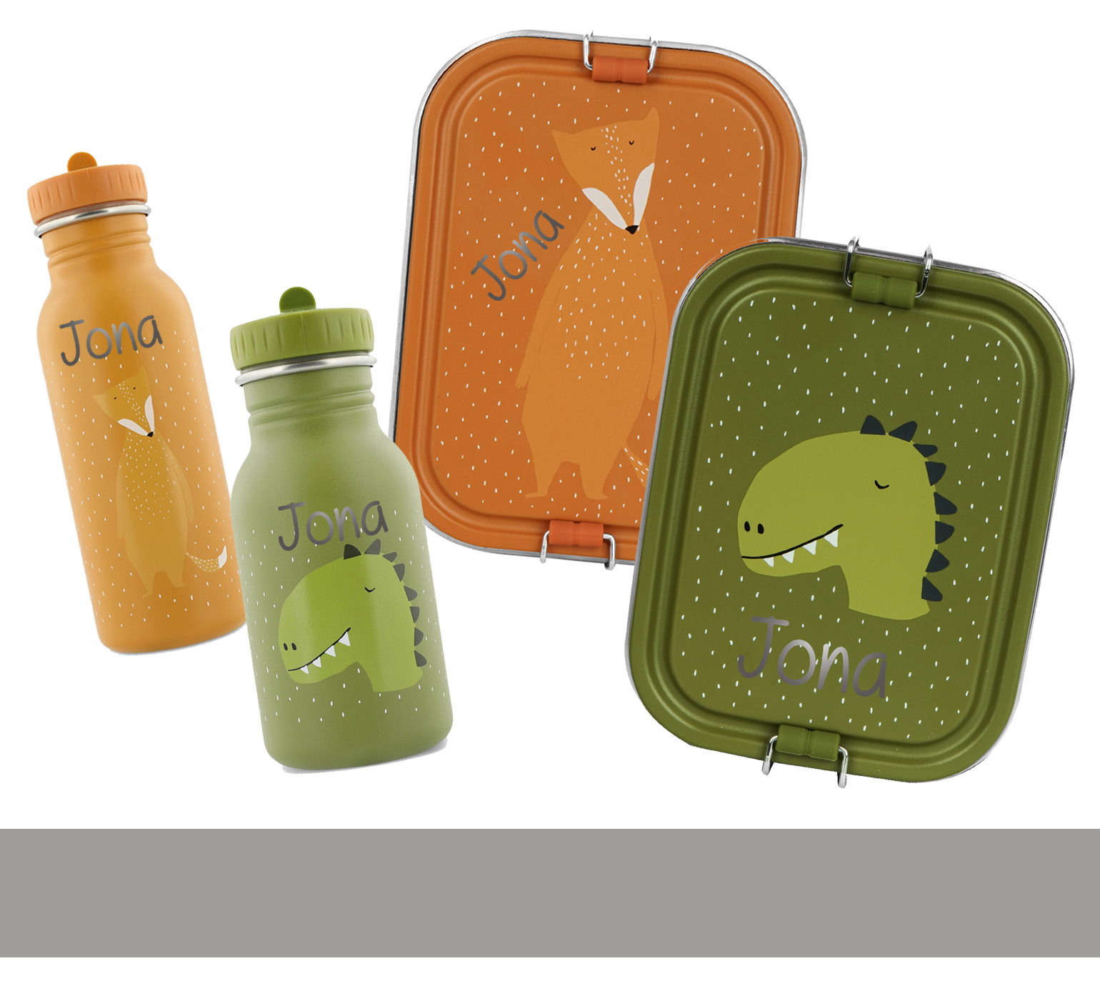 Personalisierung Lasergravur Wunschname für Trixie Set Brotdose Trinkflasche